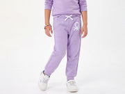 Girls Lavender Cotton Blend EPP Single-Colour Trackpants