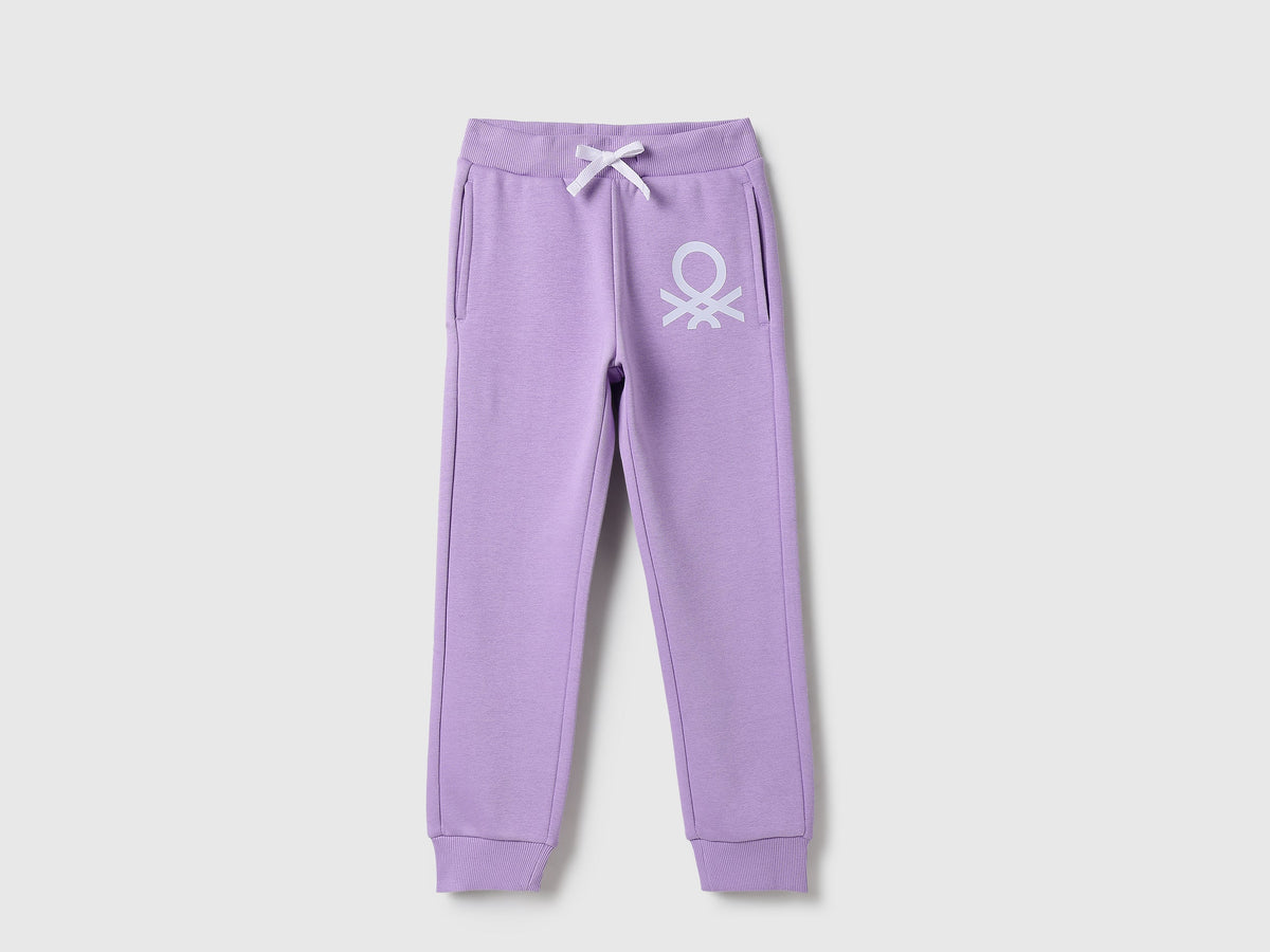 Girls Lavender Cotton Knit Trousers