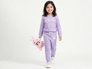 Girls Lavender Cotton Knit Trousers