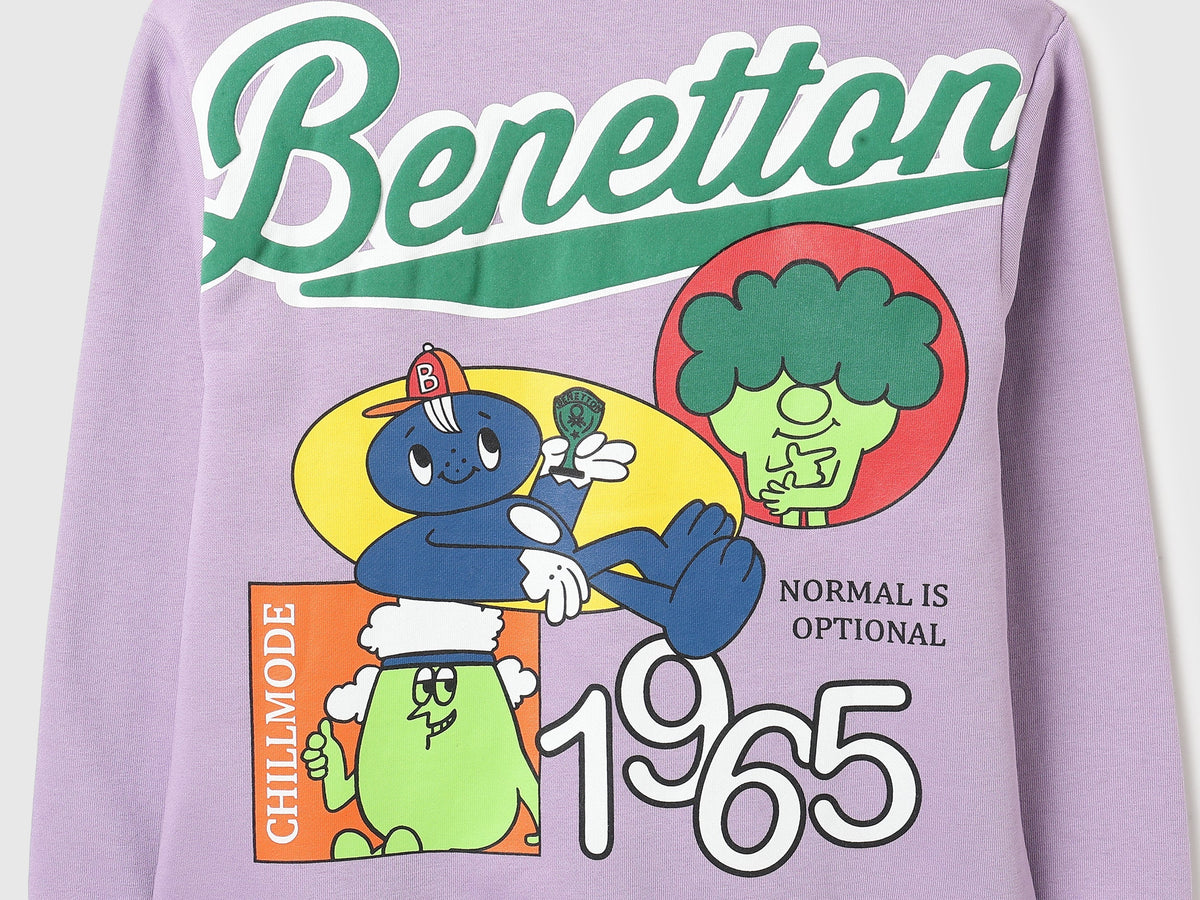 Boys Lavender Cotton Knit Sweatshirt