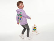 Boys Lavender Benetton Caricature Back Print Cotton Blend Sweatshirt