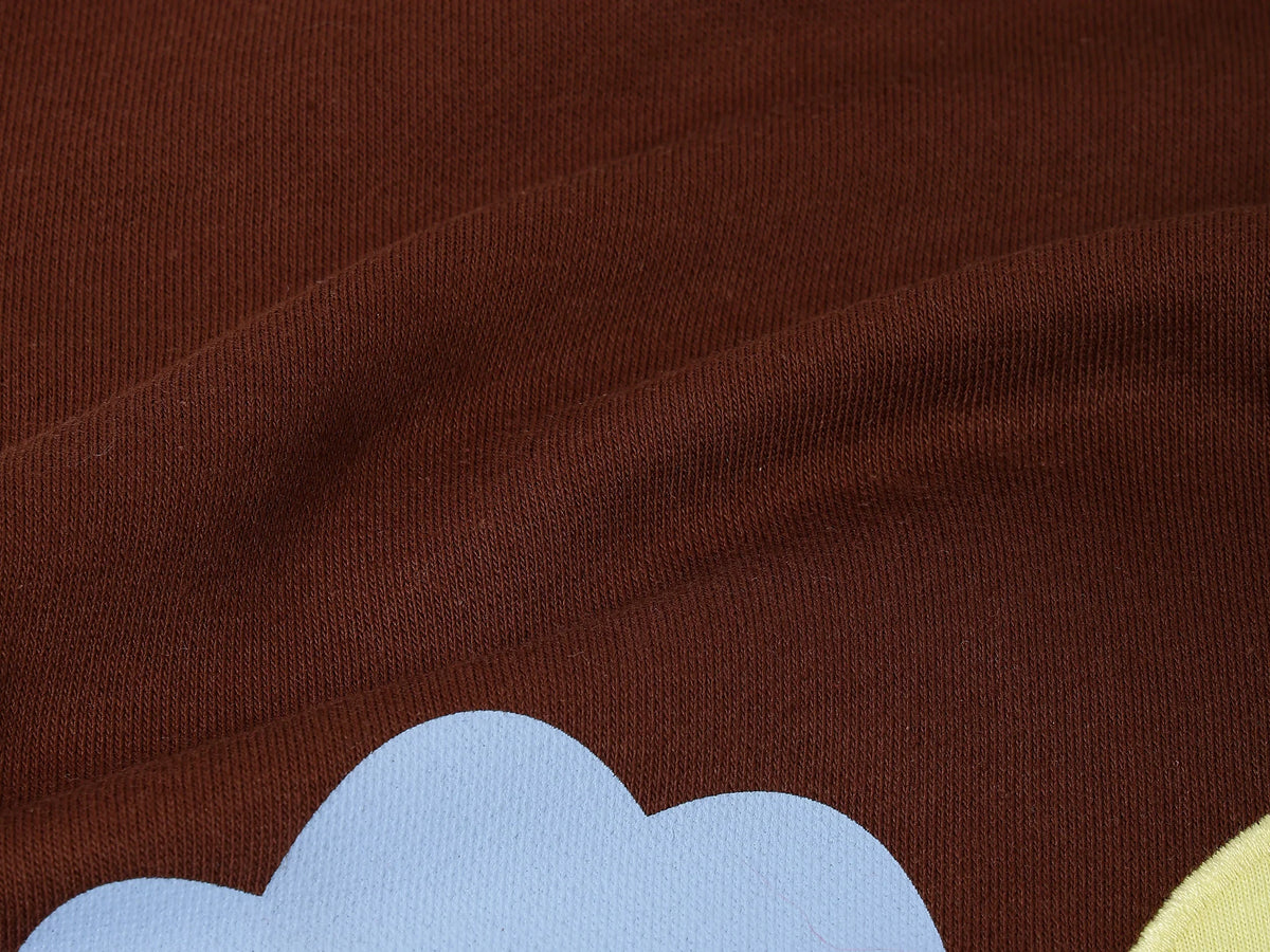 Girls Chocolate Cotton Knit Sweatshirt