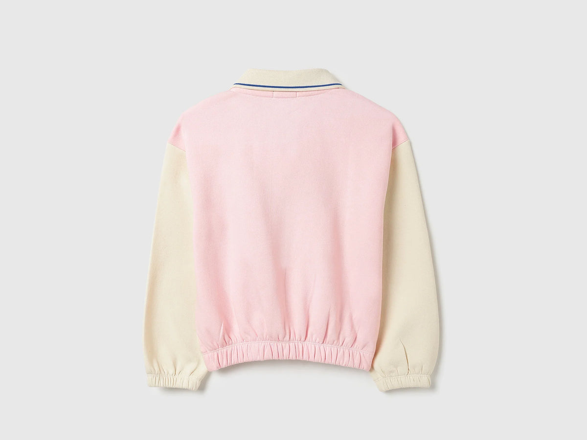 Girls Off White Cotton Knit Sweatshirt Classic