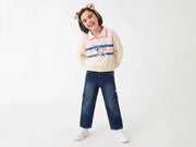 Girls Off White Cotton Knit Sweatshirt Classic