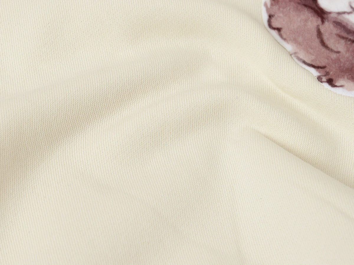 Girls Off White Cotton Knit Sweatshirt Essential