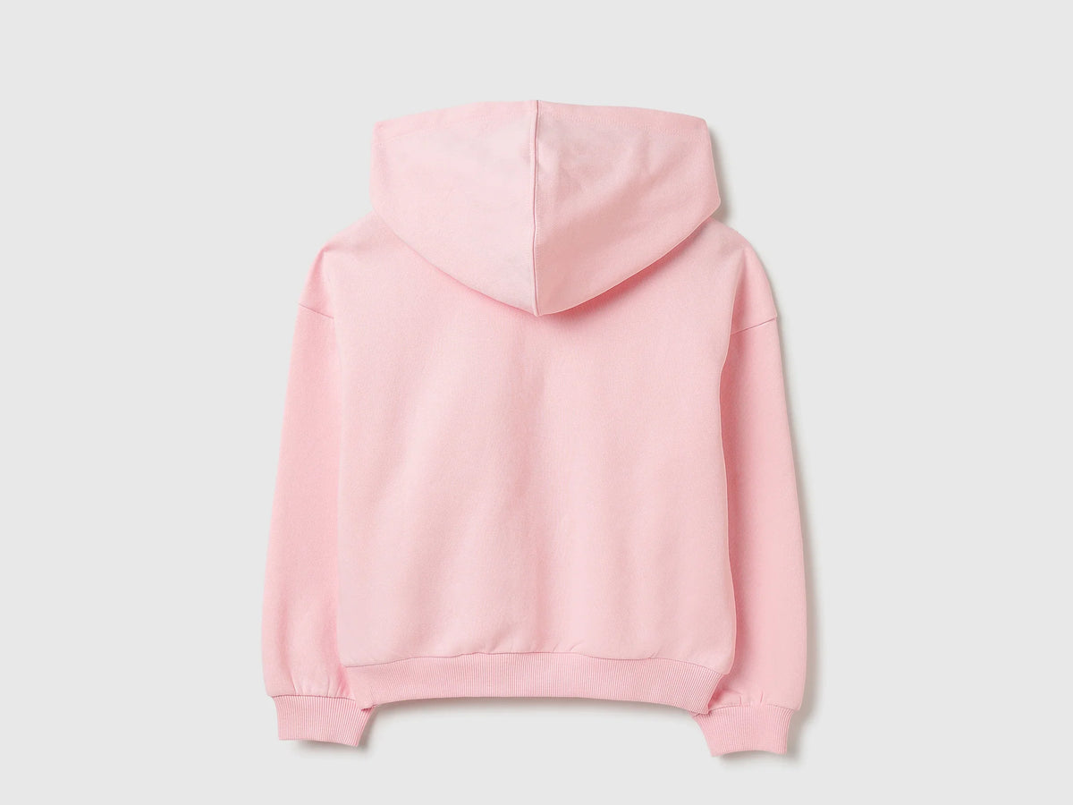 Girls Pink Cotton Knit Sweatshirt Essential