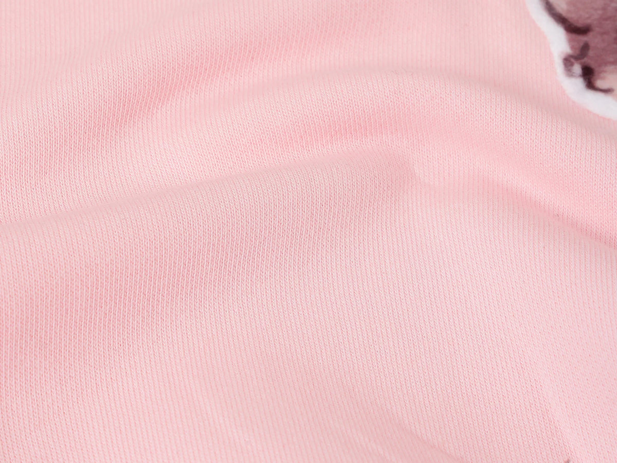 Girls Pink Cotton Knit Sweatshirt Essential