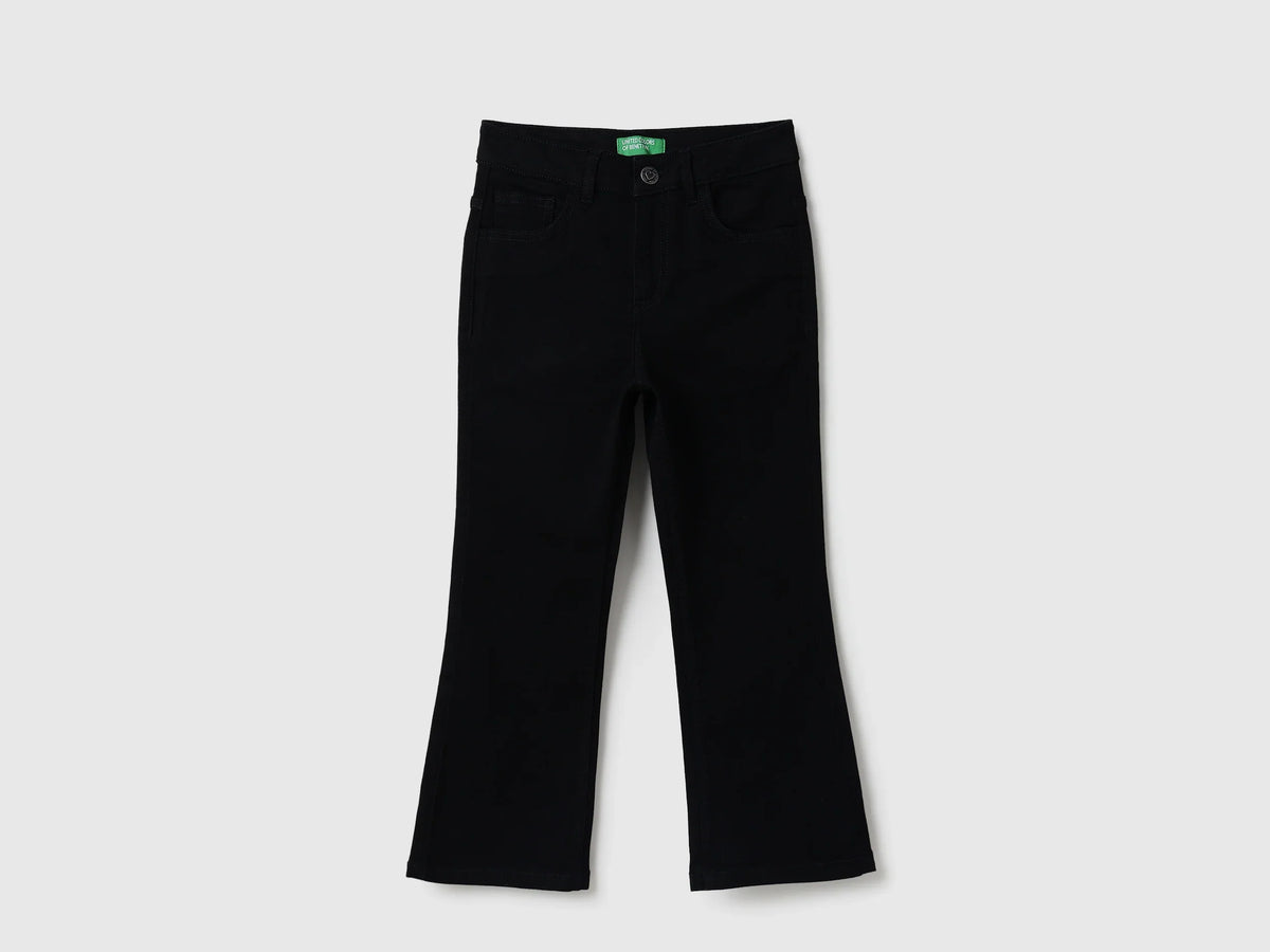 Girls Black Denim Trousers