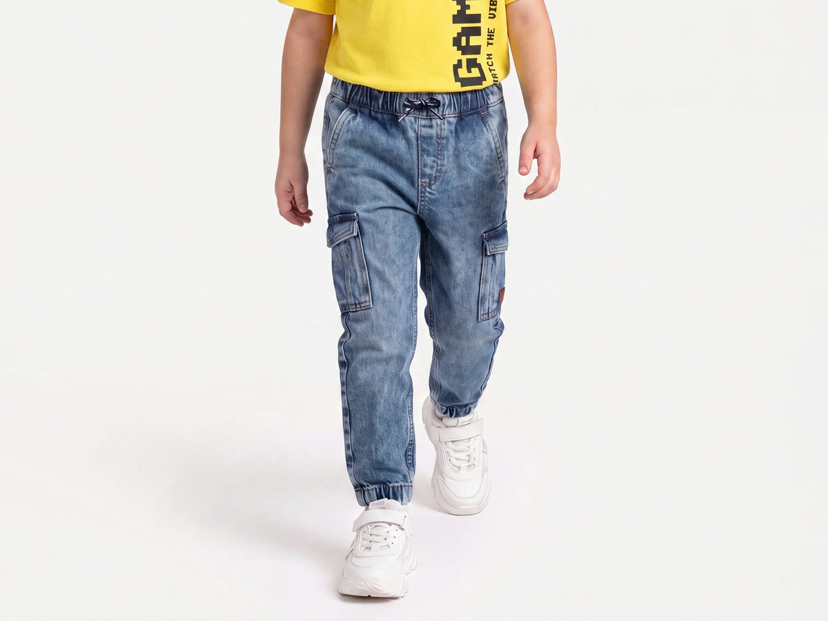 Boys Light Wash Denim Trousers