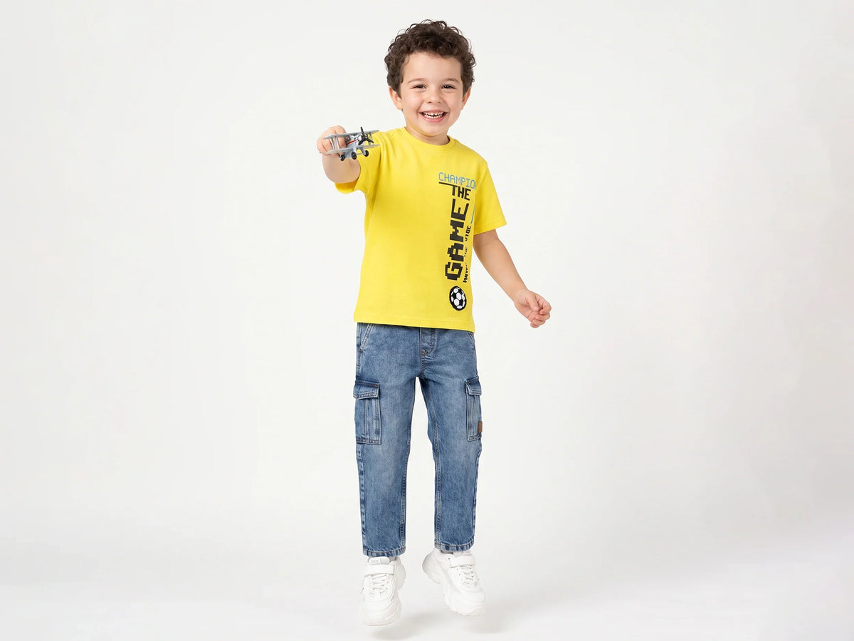 Boys Light Wash Denim Trousers