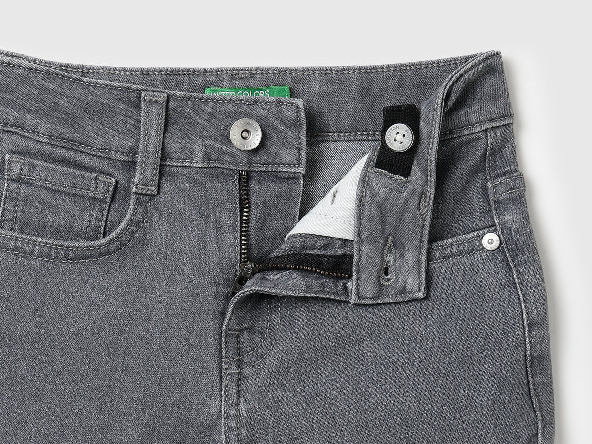 Girls Grey Denim Trousers