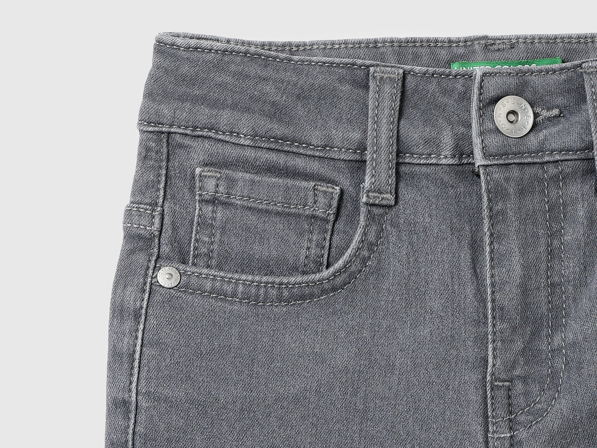 Girls Grey Denim Trousers