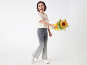 Girls Grey Denim Trousers