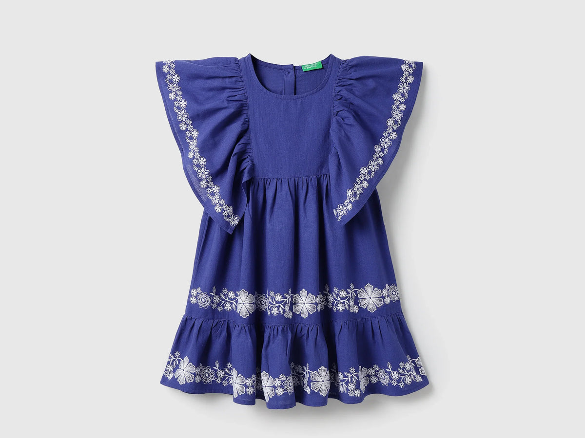 Girls Blue Woven Dress