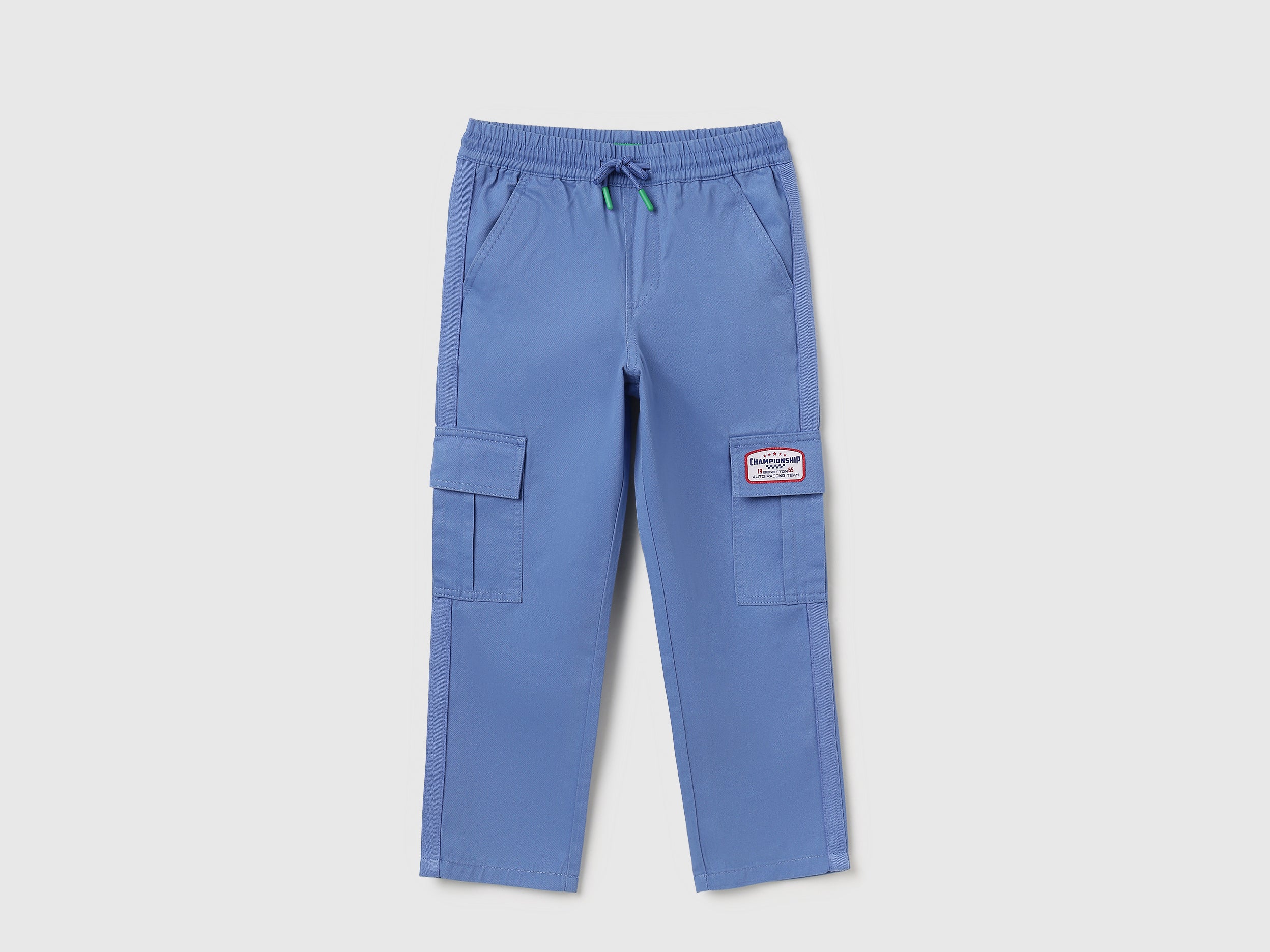 Boys Air Force Blue 100% Cotton Elasticated Waist Trousers