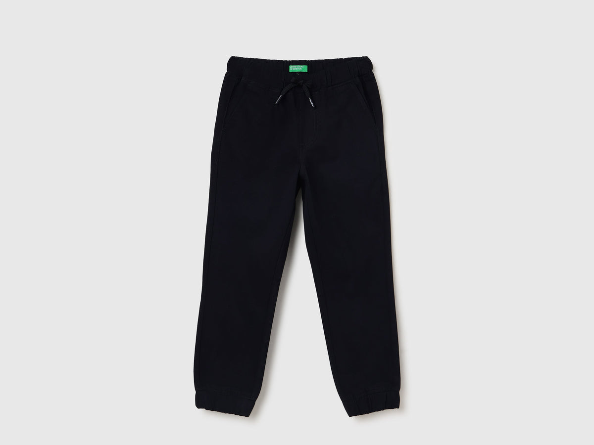 Black 100% Cotton Basic Jogger Trousers