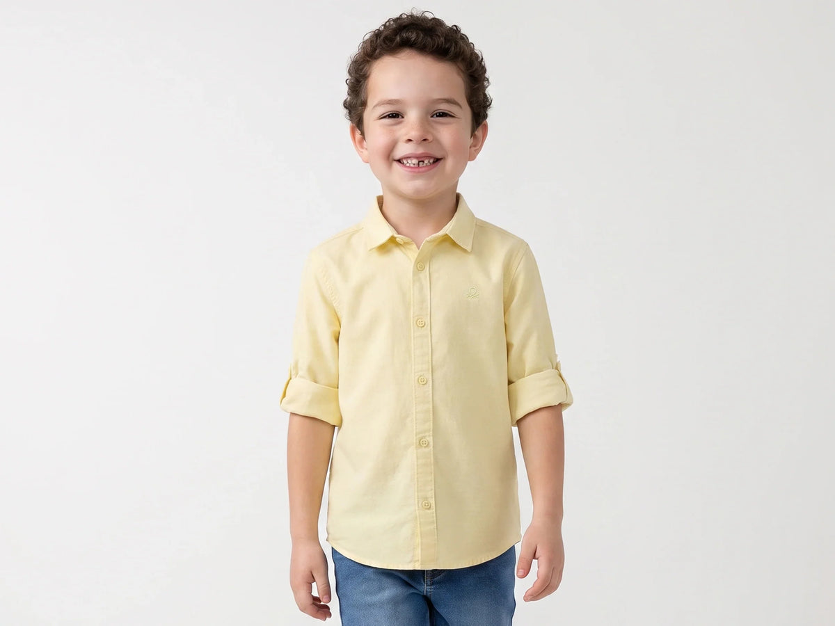 Boys Yellow Woven Shirt