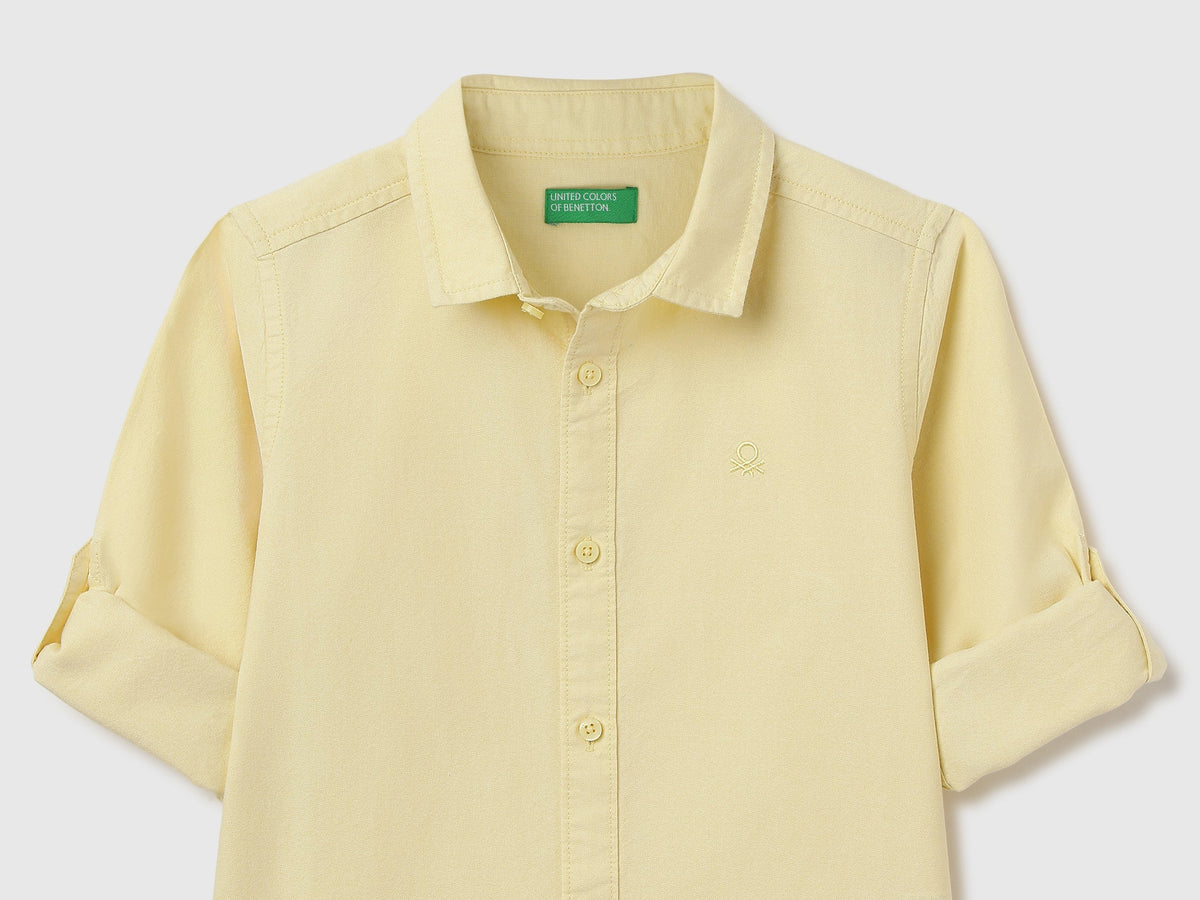 Boys Yellow Woven Shirt