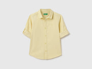 Boys Yellow Solid 100% Cotton Oxford Shirt