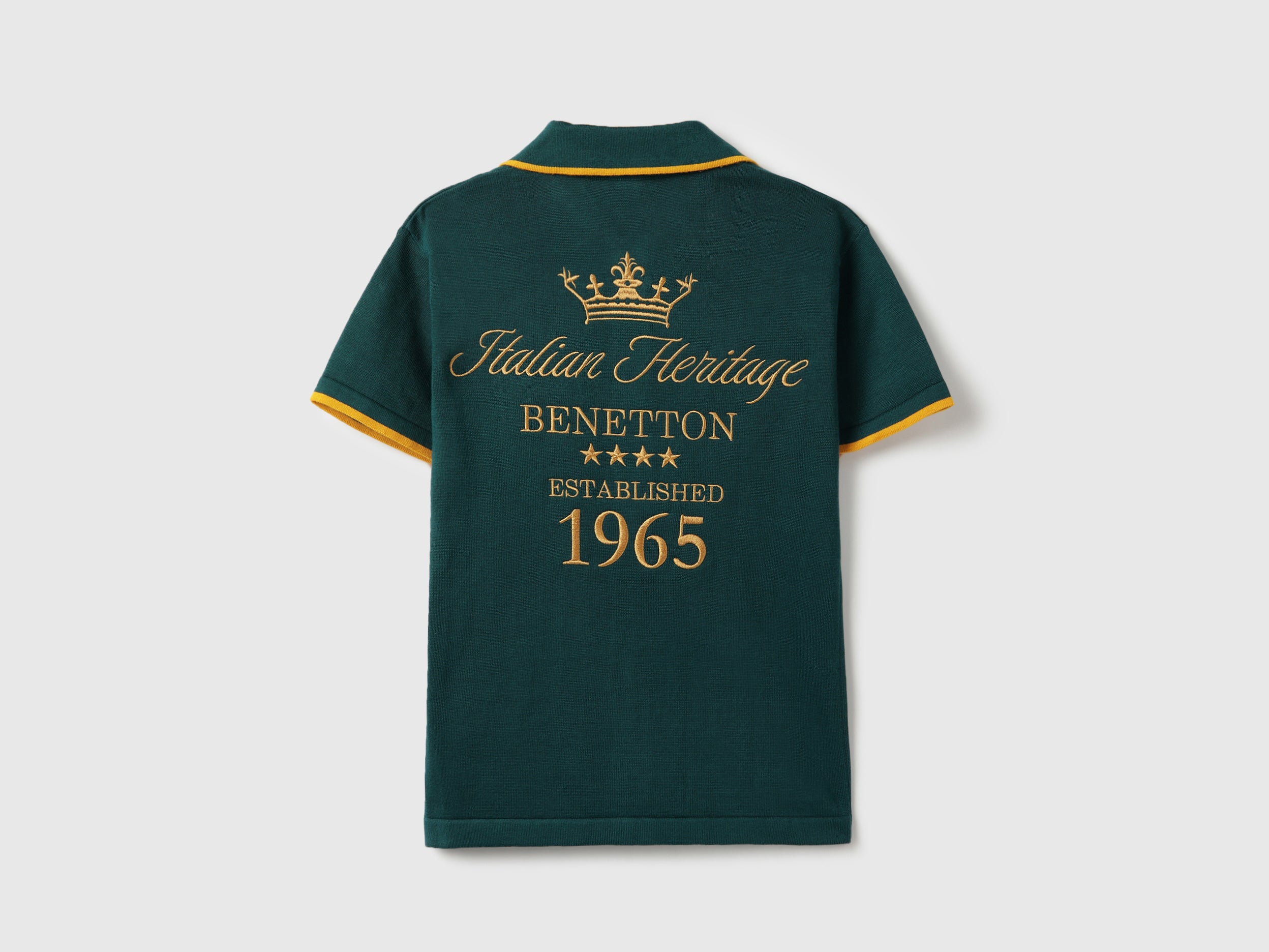 Boys Emerald Green Patterned Cotton Regular Fit Jacquard Polo Shirt