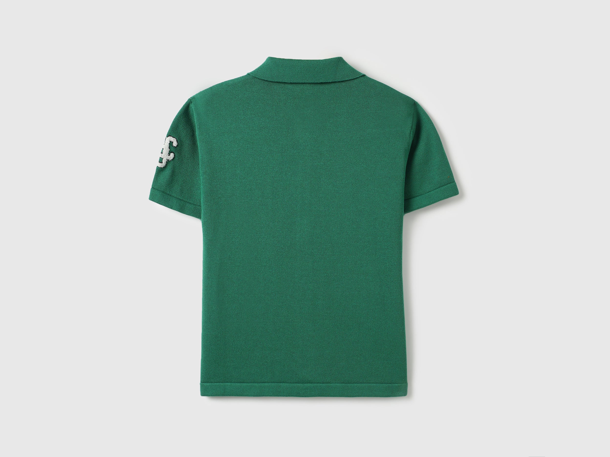Boys Emerald Green Cotton Pointelle Polo Shirt