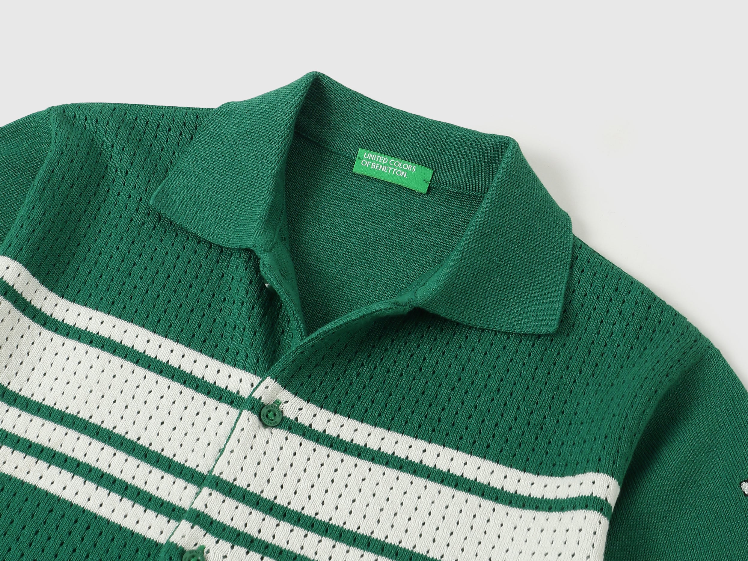 Boys Emerald Green Cotton Pointelle Polo Shirt