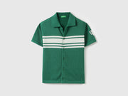 Boys Emerald Green Cotton Pointelle Polo Shirt