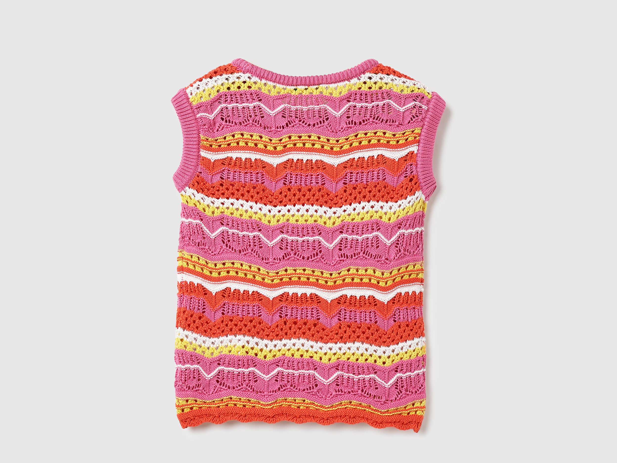 Girls Pink Cotton Patterned Sweater