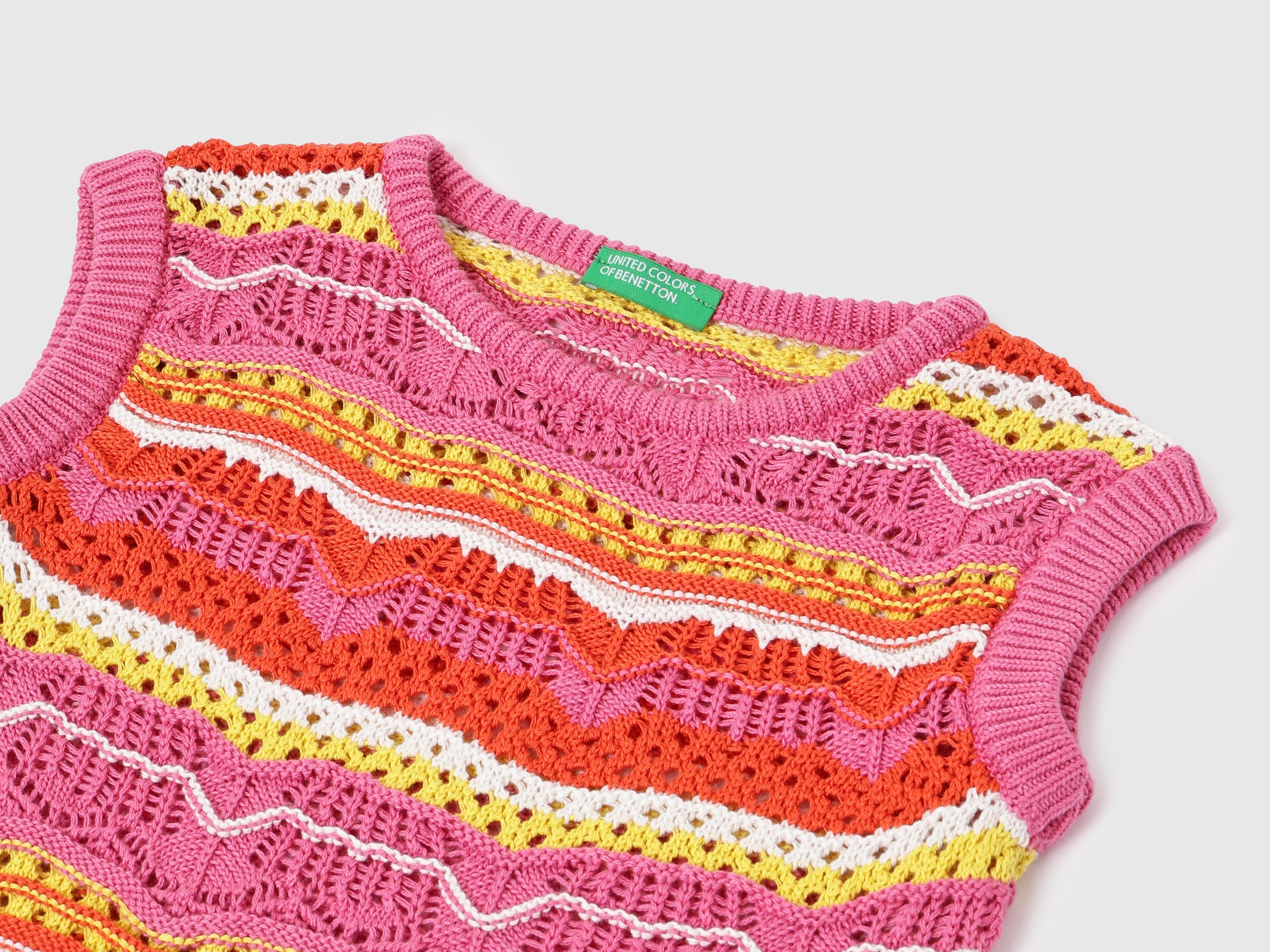 Girls Pink Cotton Patterned Sweater
