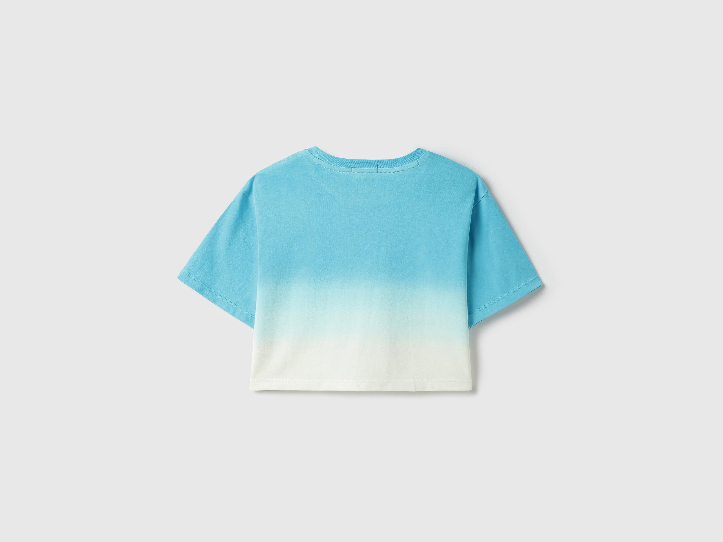Girls Cotton Ombre Cropped Embroidered T-Shirt