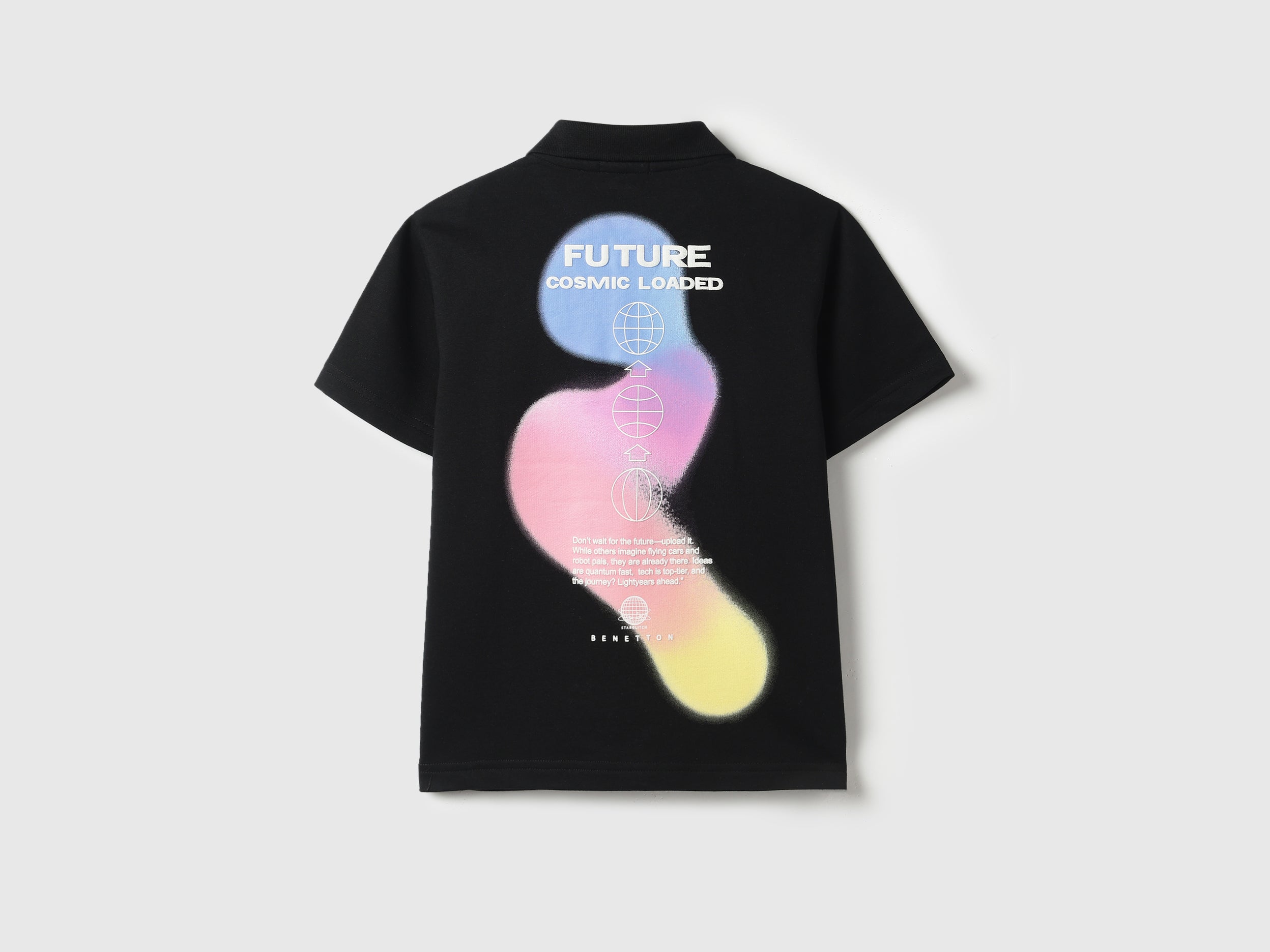 Boys Black Cotton Relaxed Fit Polo Shirt