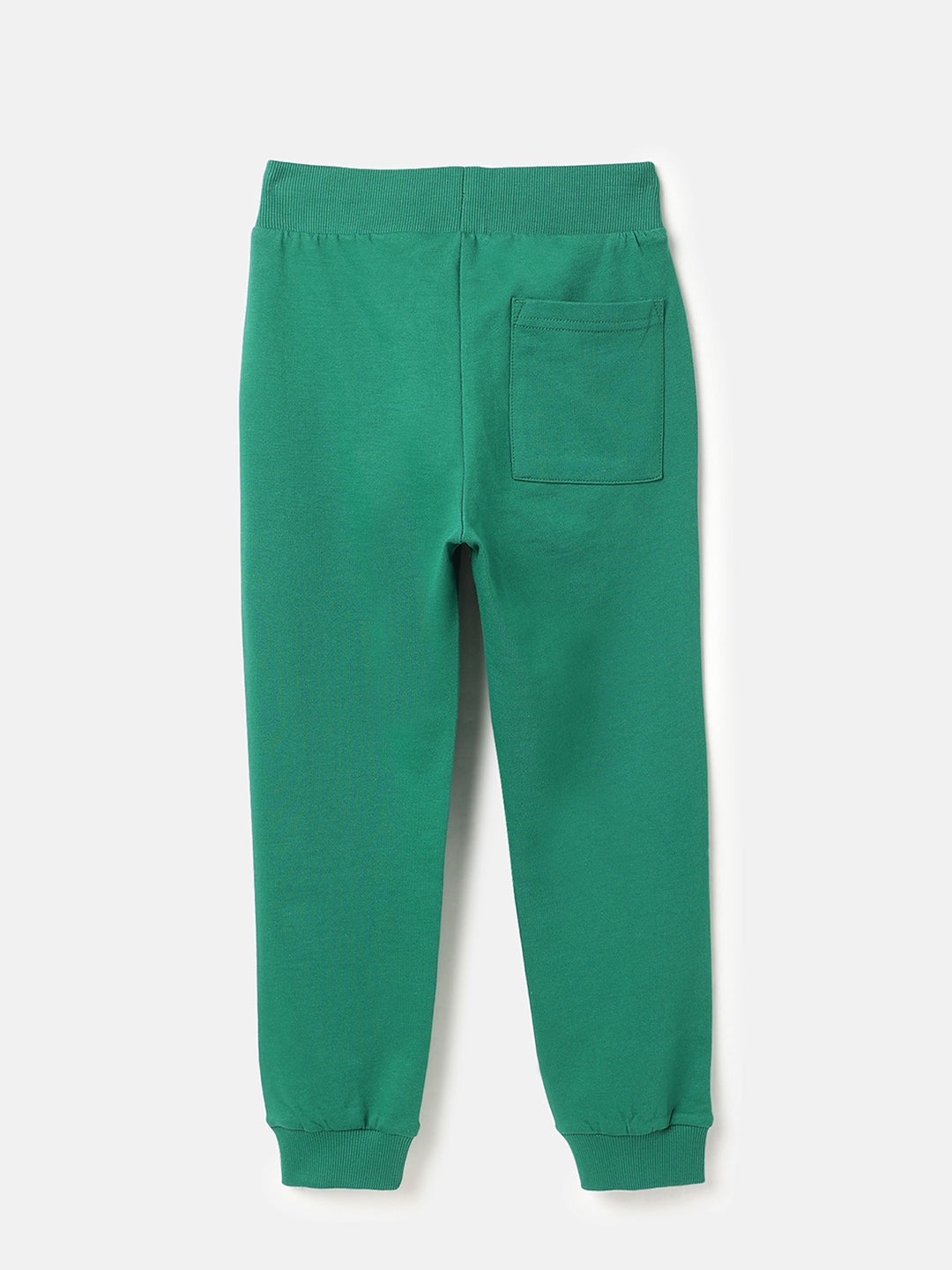 Boys Emerald Green Cotton Regular Fit Trackpants