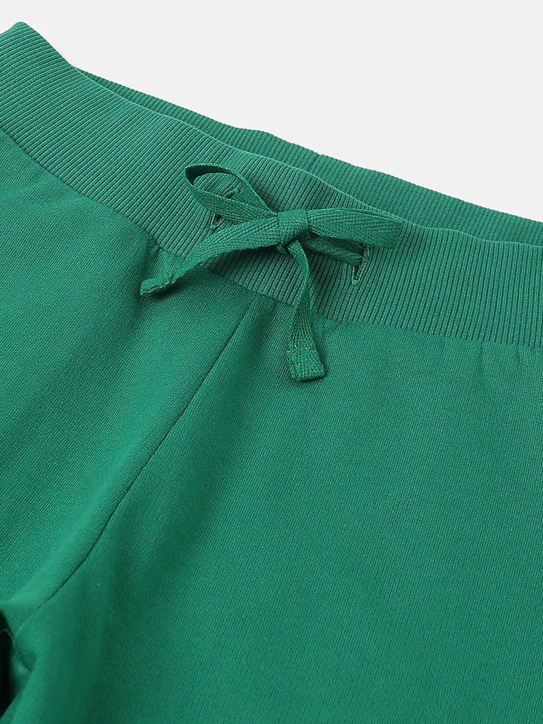 Boys Emerald Green Cotton Regular Fit Trackpants