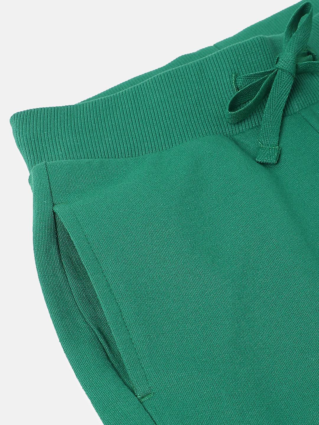 Boys Emerald Green Cotton Regular Fit Trackpants