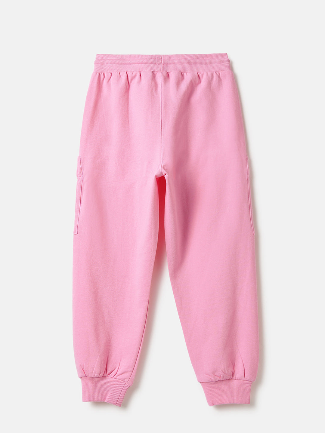 Girls Rose Pink Cotton Terry Jogger Pants