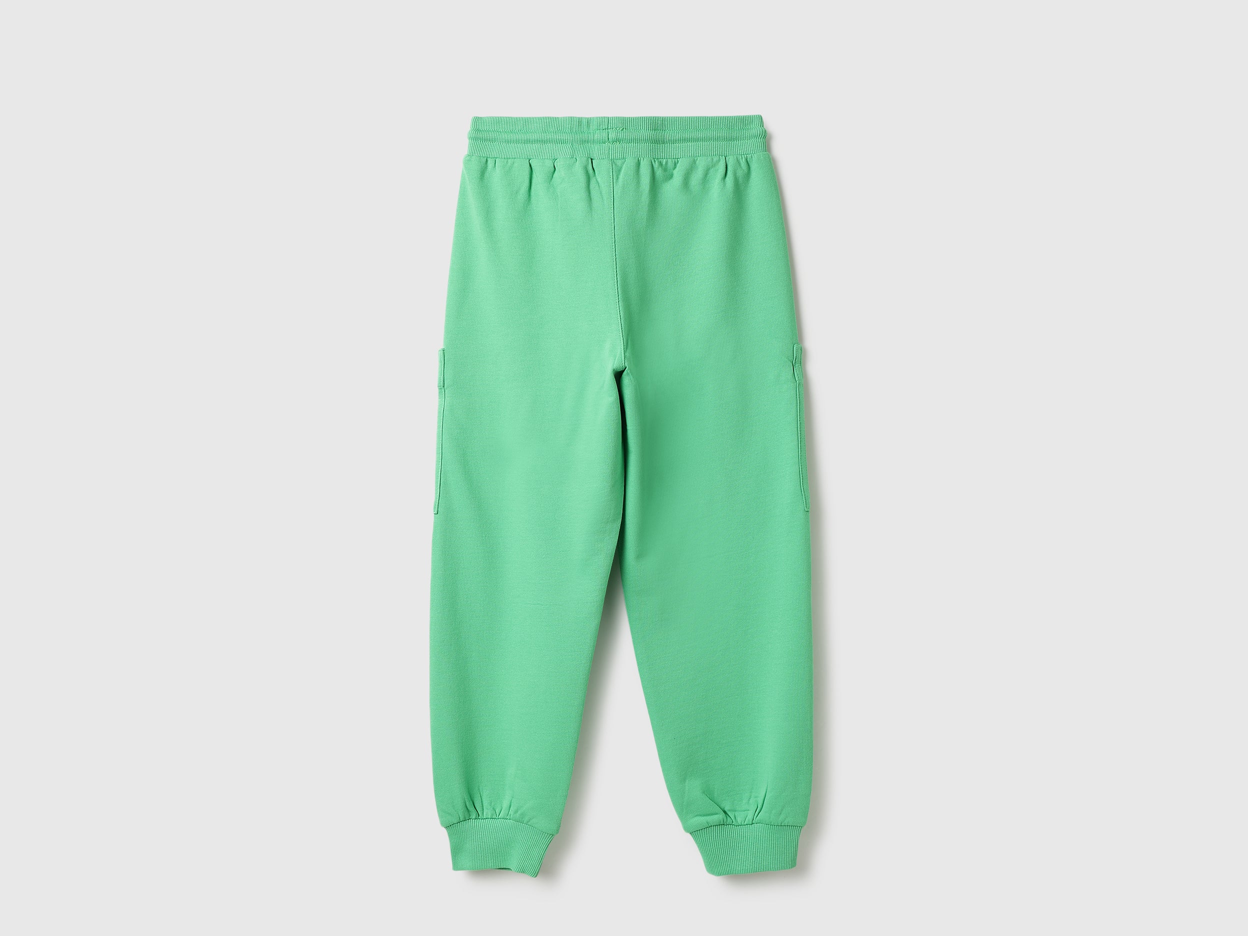 Girls Green Regular Fit Cotton Joggers Track Pants