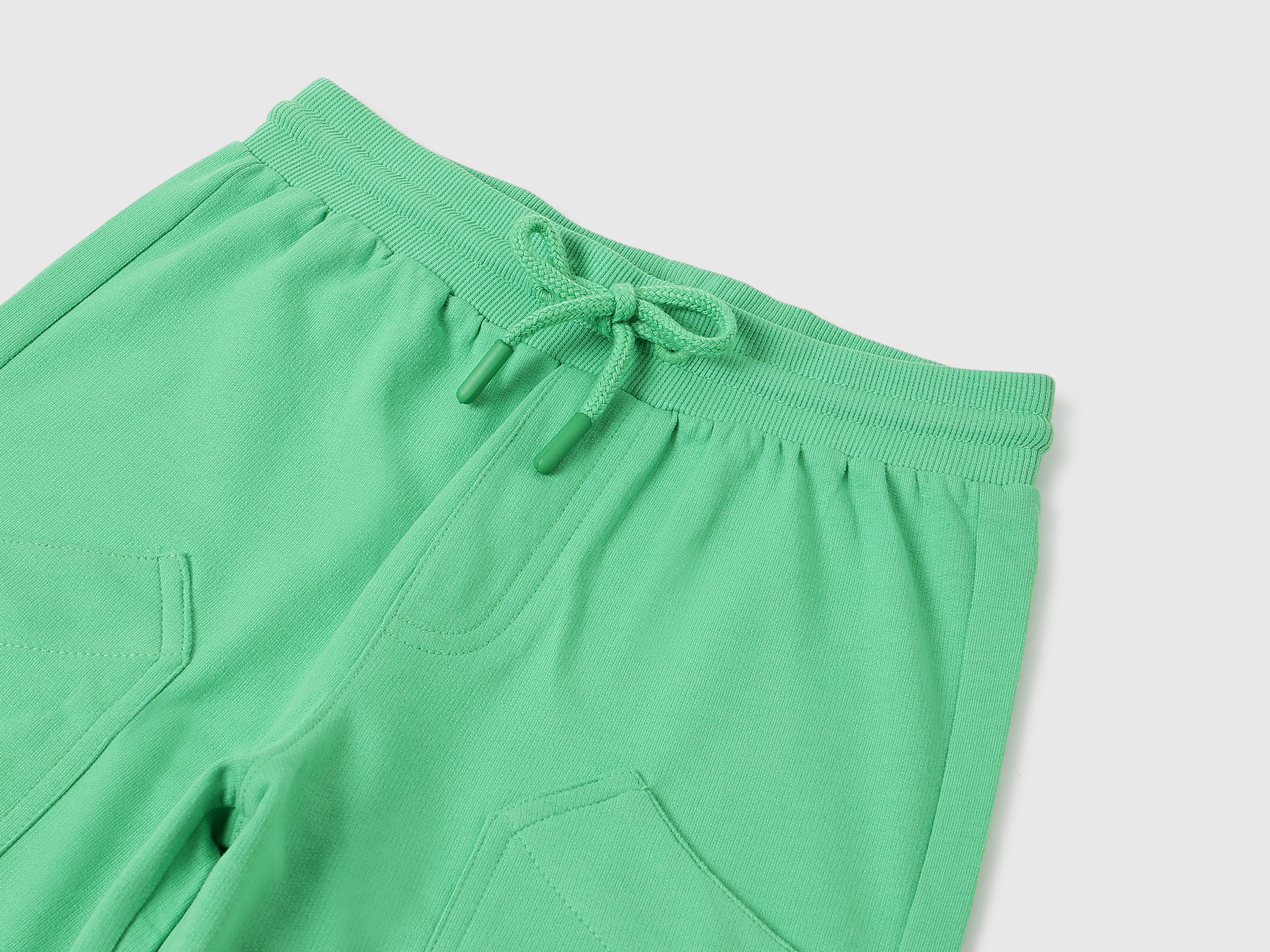 Girls Green Regular Fit Cotton Joggers Track Pants