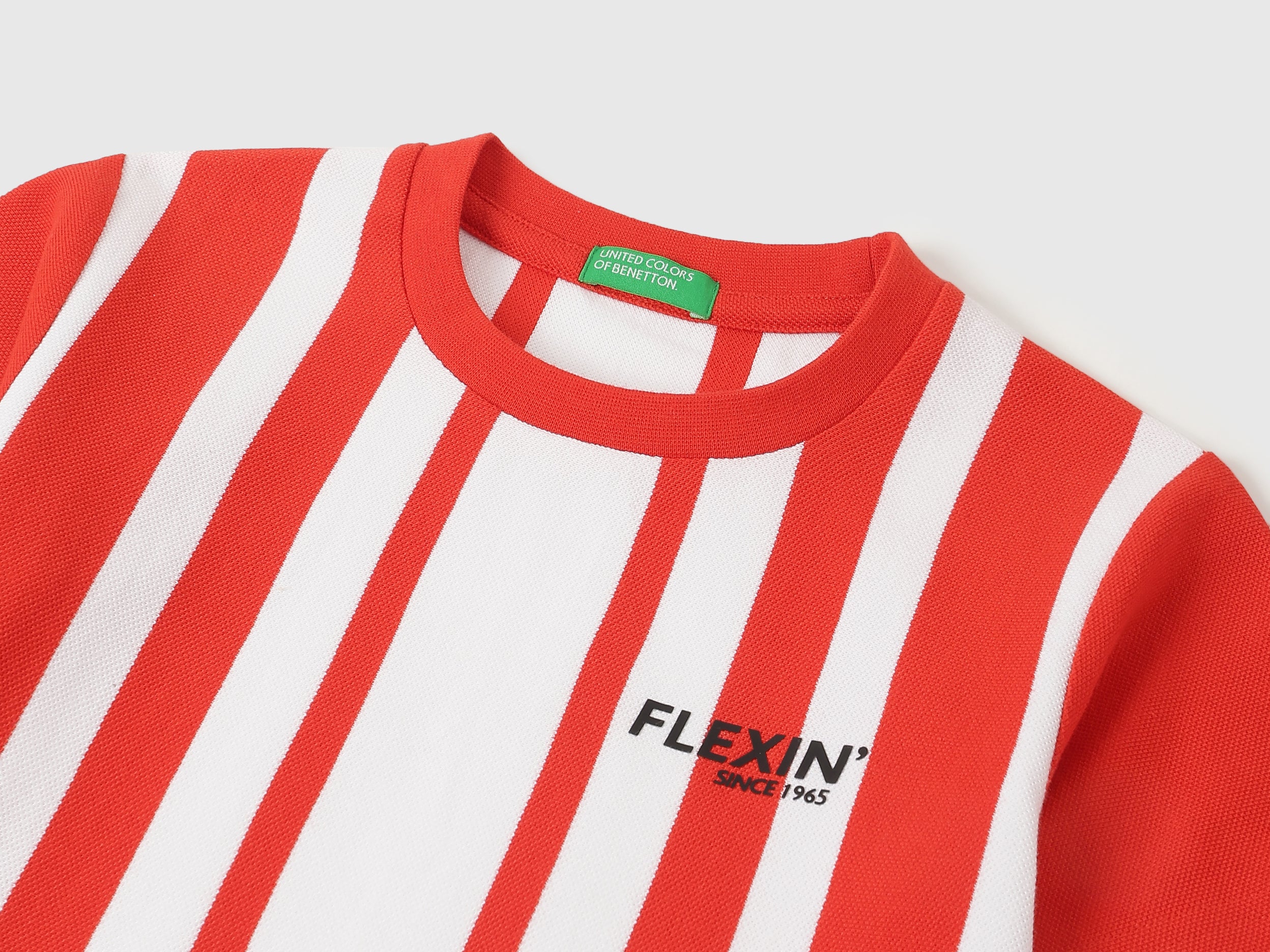 Boys Red Striped Cotton Regular Fit Graphic Pique T-Shirt