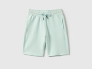 Boys Blue Patterned Cotton Regular Fit Seersucker Shorts