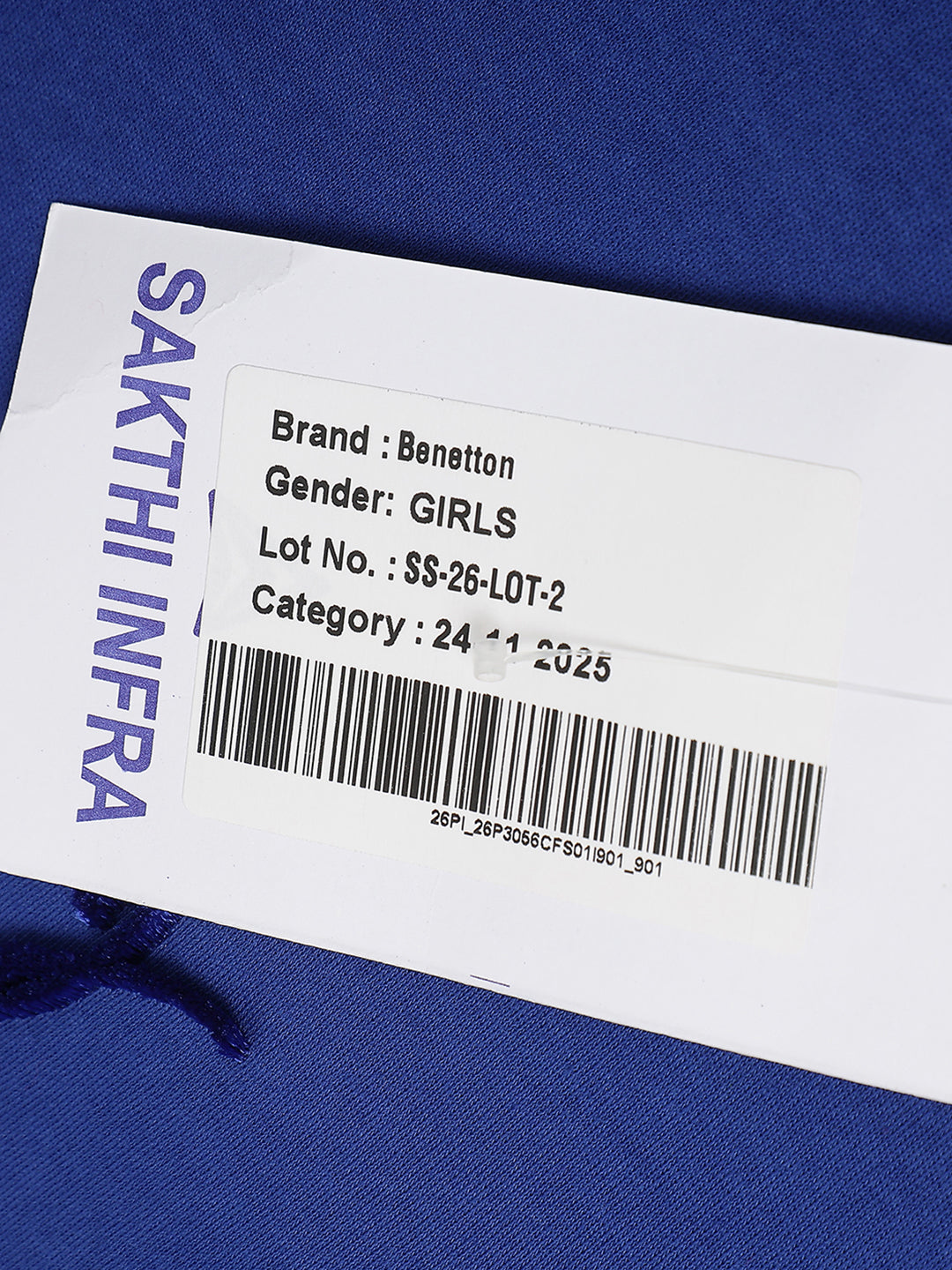Girls Cobalt Cotton Cropped Interlock T-Shirt