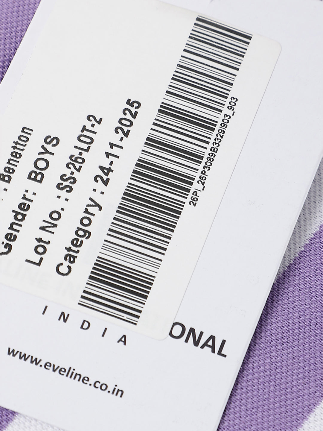 Boys Violet Cotton Vertical Stripe Polo Shirt