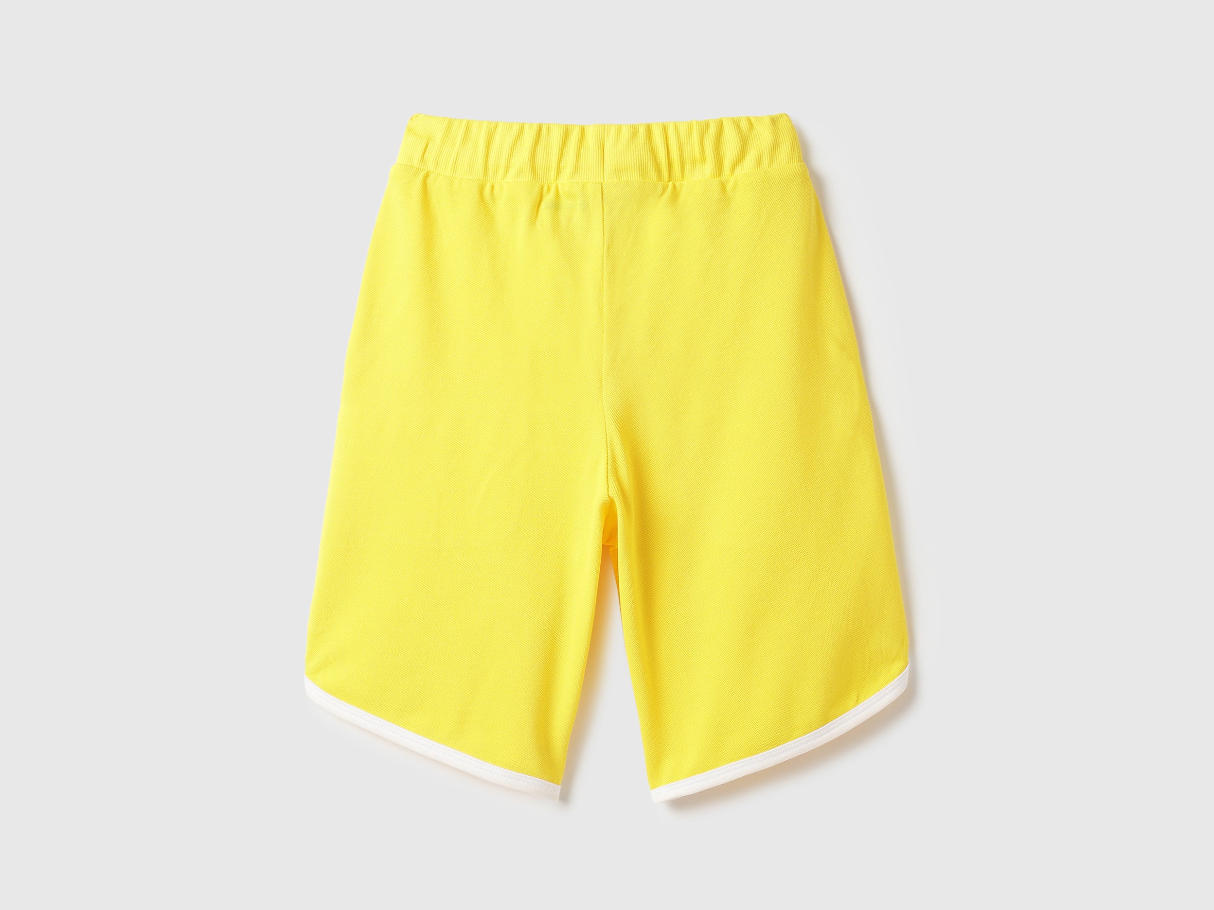 Boys Yellow Cotton Pique Shorts with Number Detail