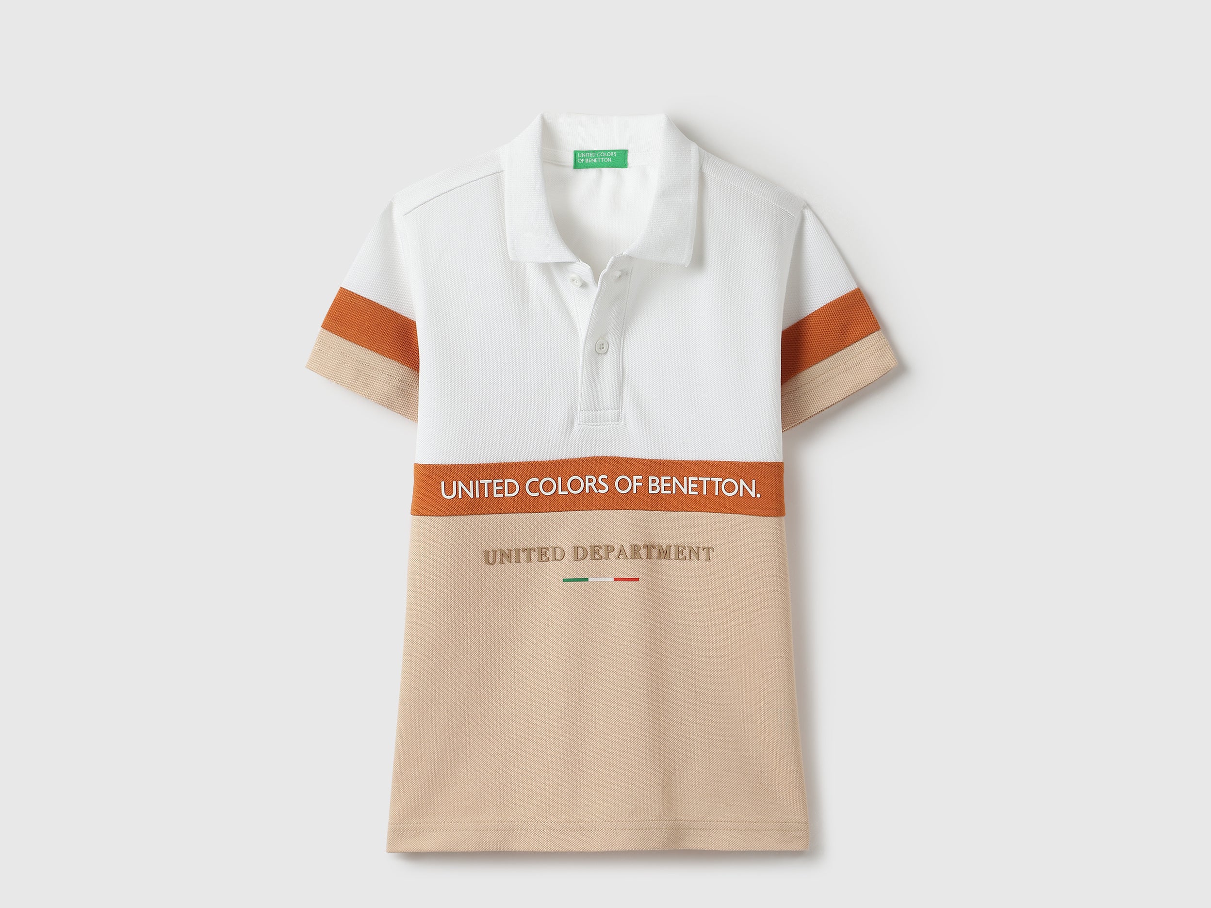 Boys Stone Solid Cotton Regular Fit Horizontal Cut and Sew Polo with HD Transfer