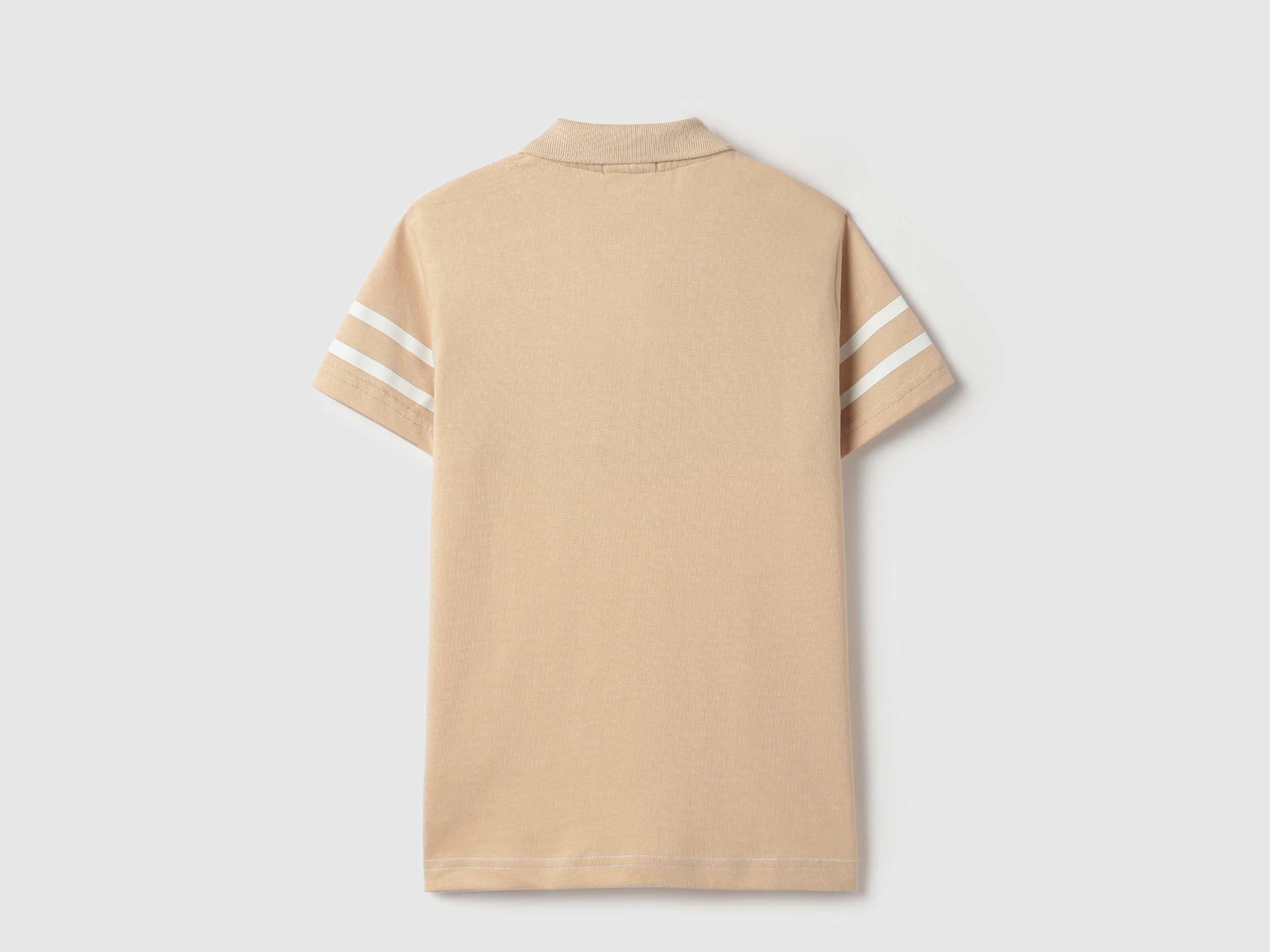 Boys Stone Solid Cotton Regular Fit Color Block Polo with Side Print