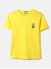 Girls Yellow Cotton Longline Tee – Sleepover Edition