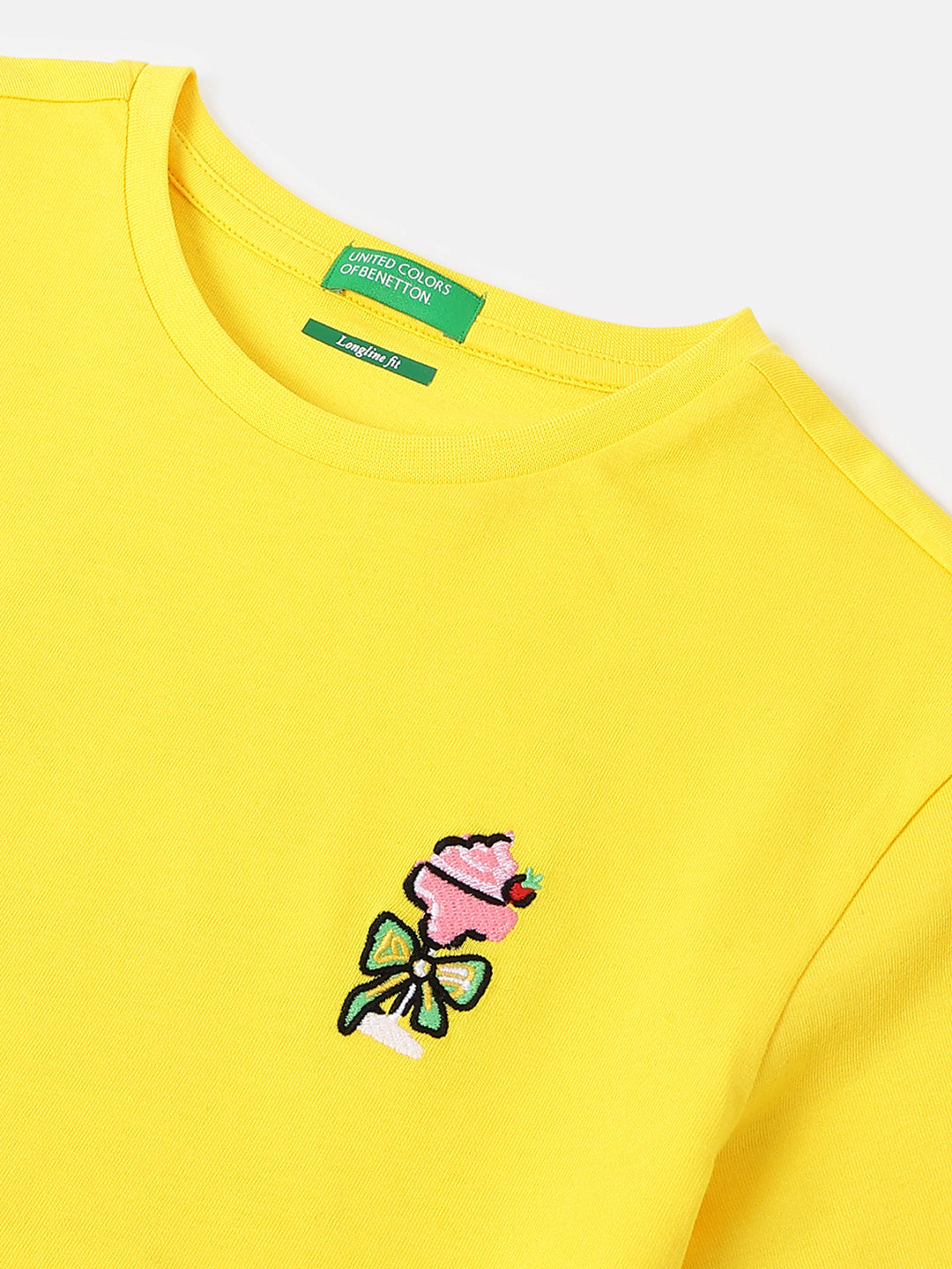 Girls Yellow Cotton Longline Tee – Sleepover Edition