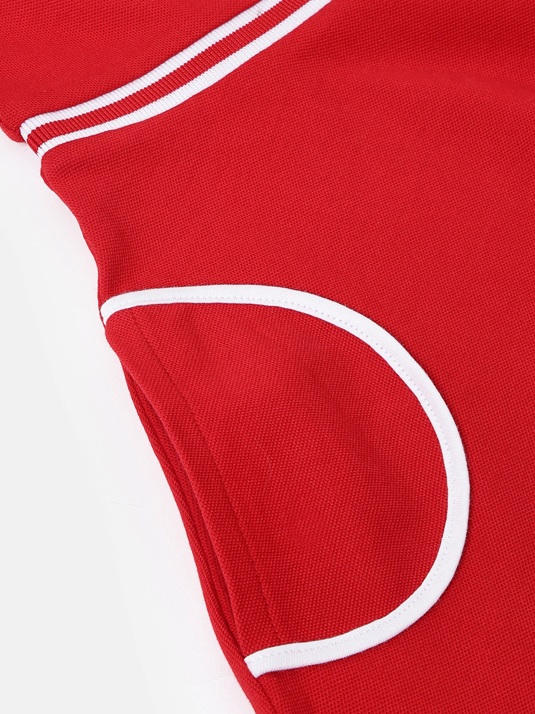 Girls Red Cotton Blend Collar Dress – Regular Fit