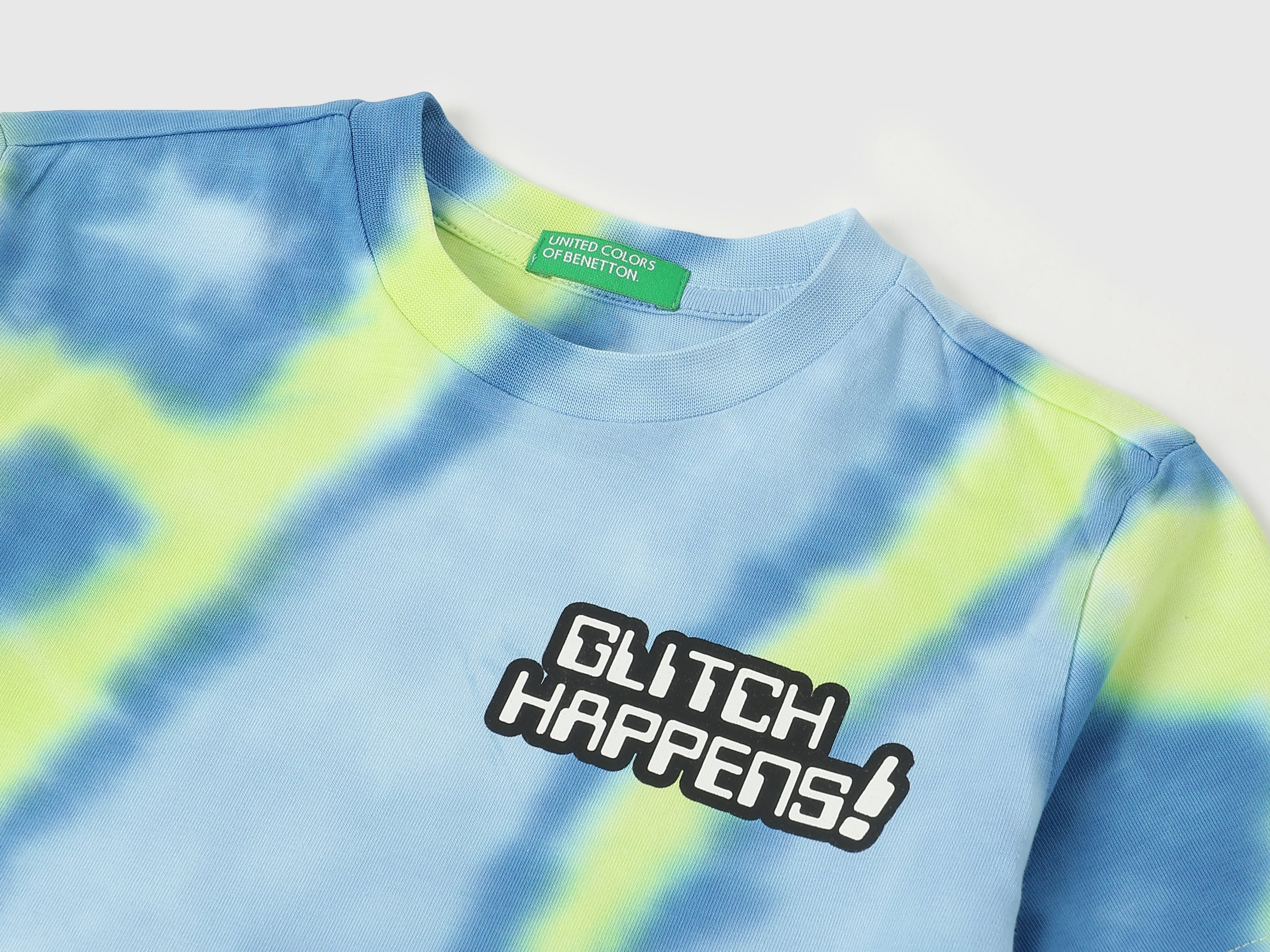 Boys Fresh Blue Cotton Tie Dye T Shirt