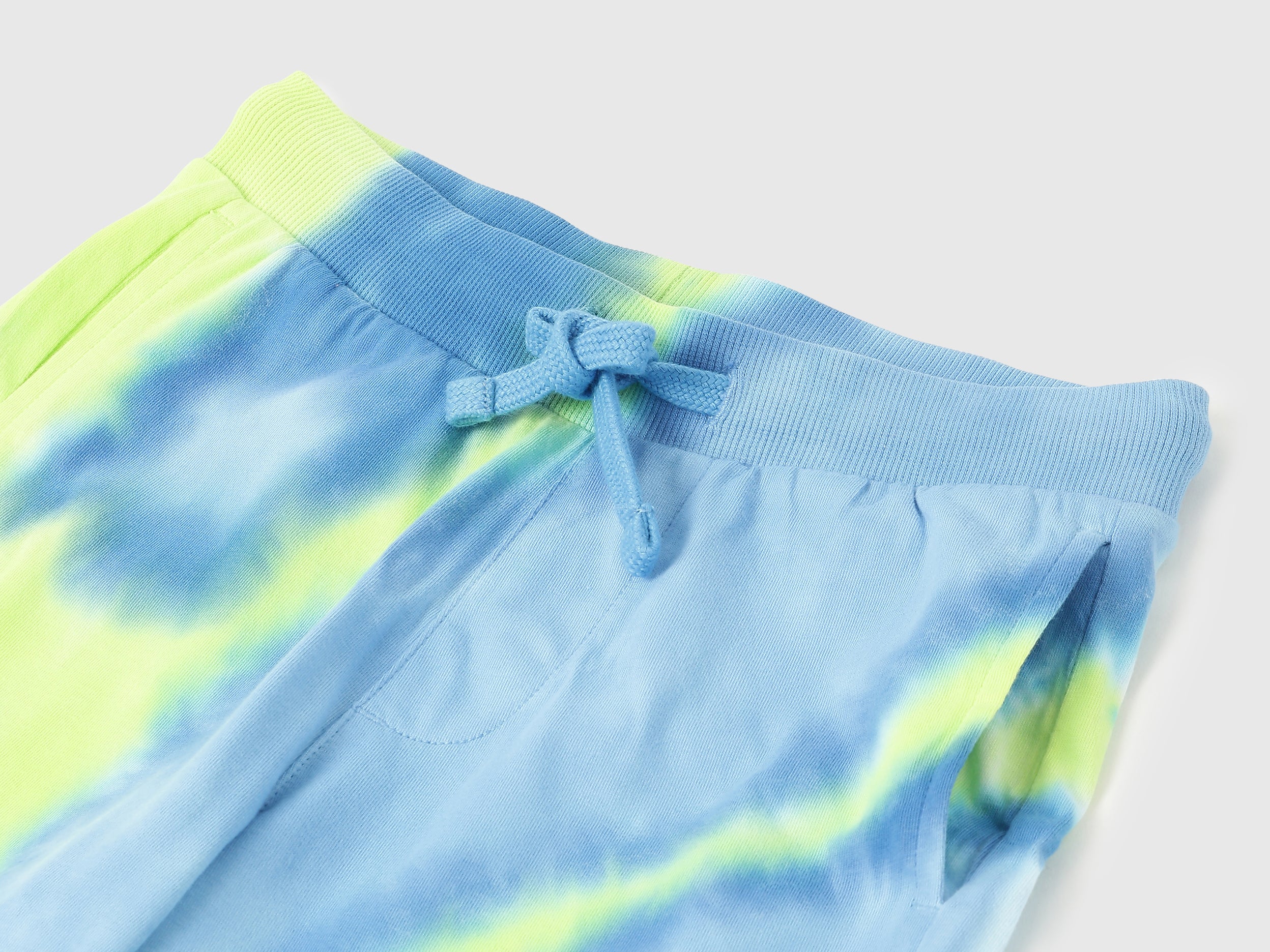 Boys Fresh Blue Cotton Tie Dye Shorts