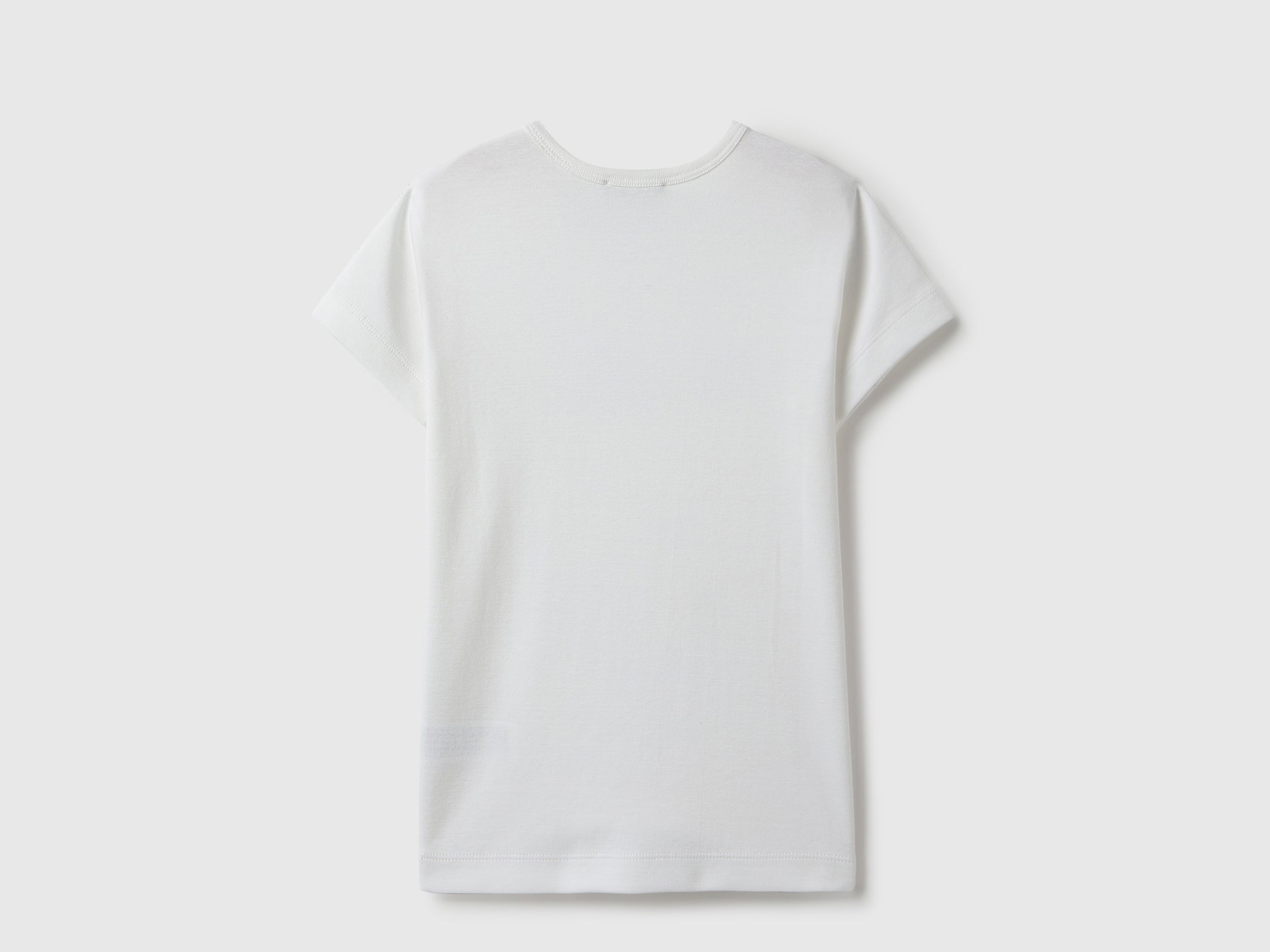 Girls White Cotton High Density Regular Fit T-Shirt